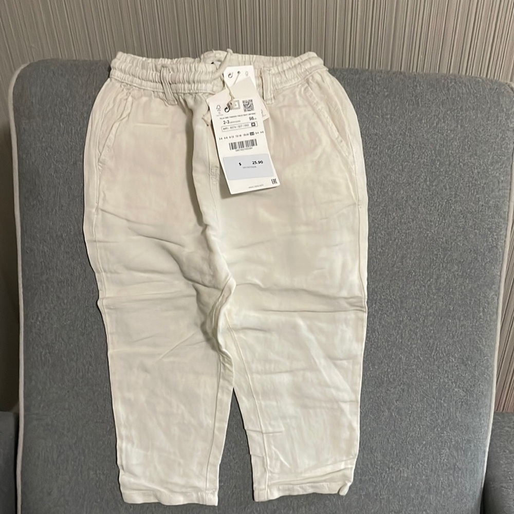 Zara cream linen pants 2-3 years